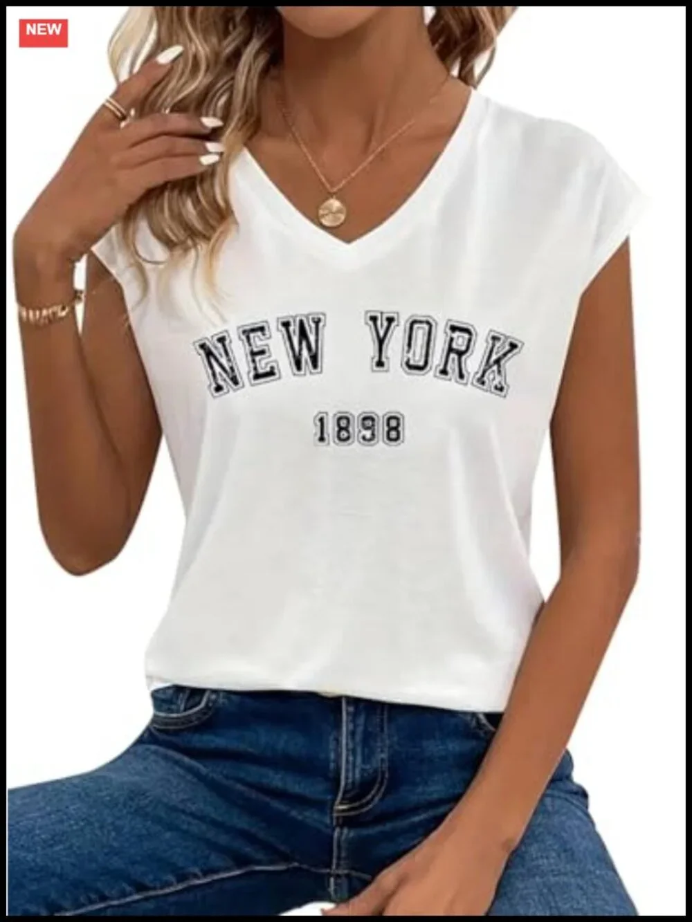 Graphic Tee Women V Neck Cap Sleeve Soft Cotton Blend Lightweight Casual T Shirt